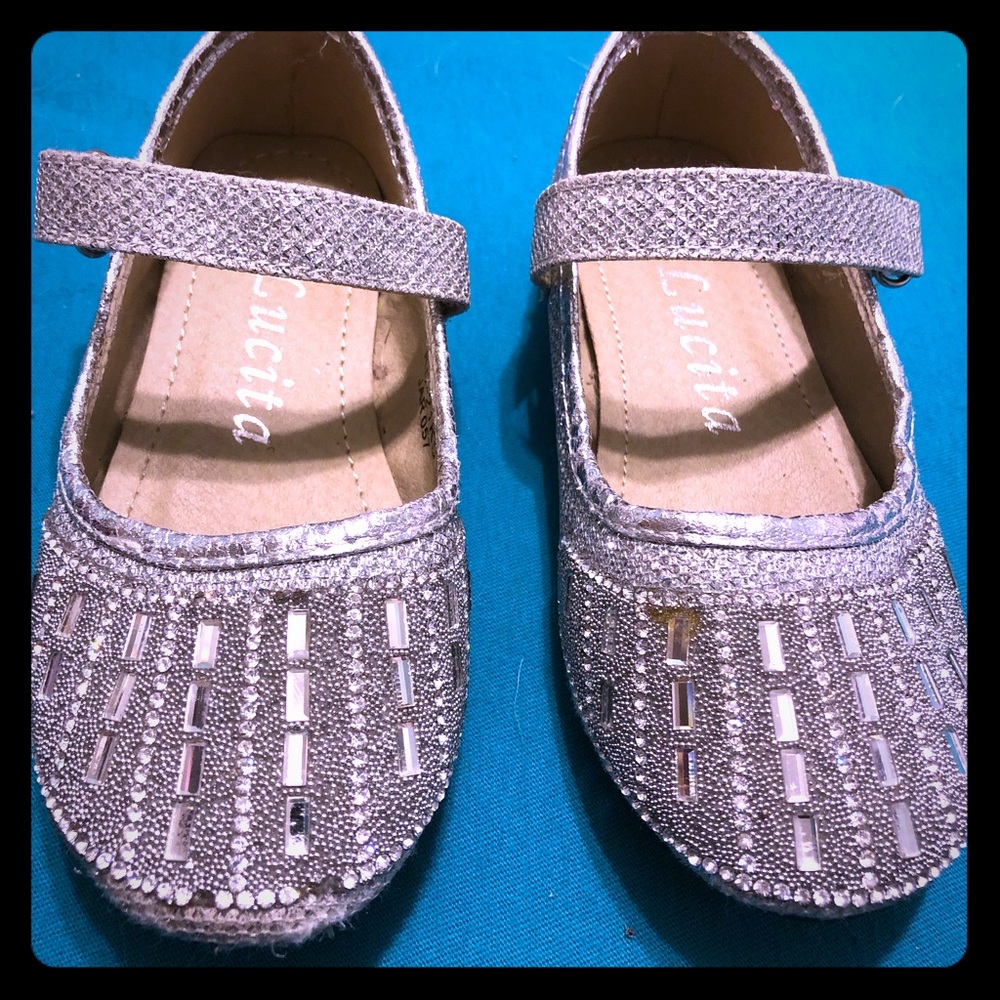 Silver shoes size 8